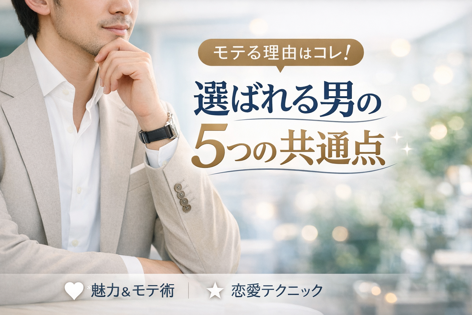 婚活でなぜか選ばれる男性の秘密！モテ続ける5つの共通点